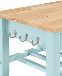 Convenience Concepts Ellaine 24.75" Wood Butcher Block Kitchen Cart