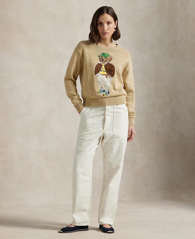 Polo Ralph Lauren Women's Bear Cotton Crewneck Sweater