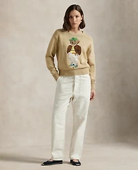 Polo Ralph Lauren Women's Bear Cotton Crewneck Sweater