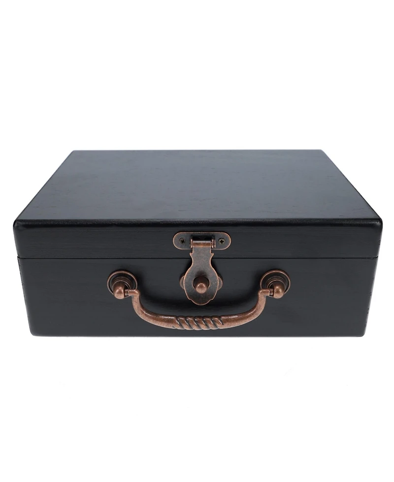 We Games Wooden Keepsake Stash Box with Old World Handle - Black Stain