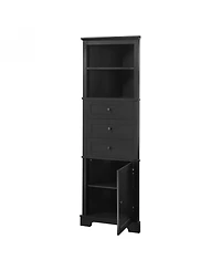 Casainc 68.9"H Triangle Tall Cabinet with 3 Drawers and Adjustable Shelves for Bathroom/Living Room