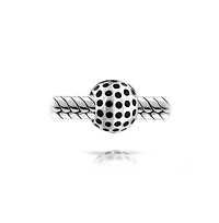 Bling Jewelry Golfer Sport Golf Ball Bead Black Oxidized Sterling Silver Fits European Bracelet