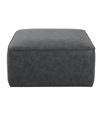 Modern Faux Leather Ottoman Square Footrest with Foam Cushion Modular Sectional Ottoman for Living Room Seating or Coffee Table Use-The Pop Home