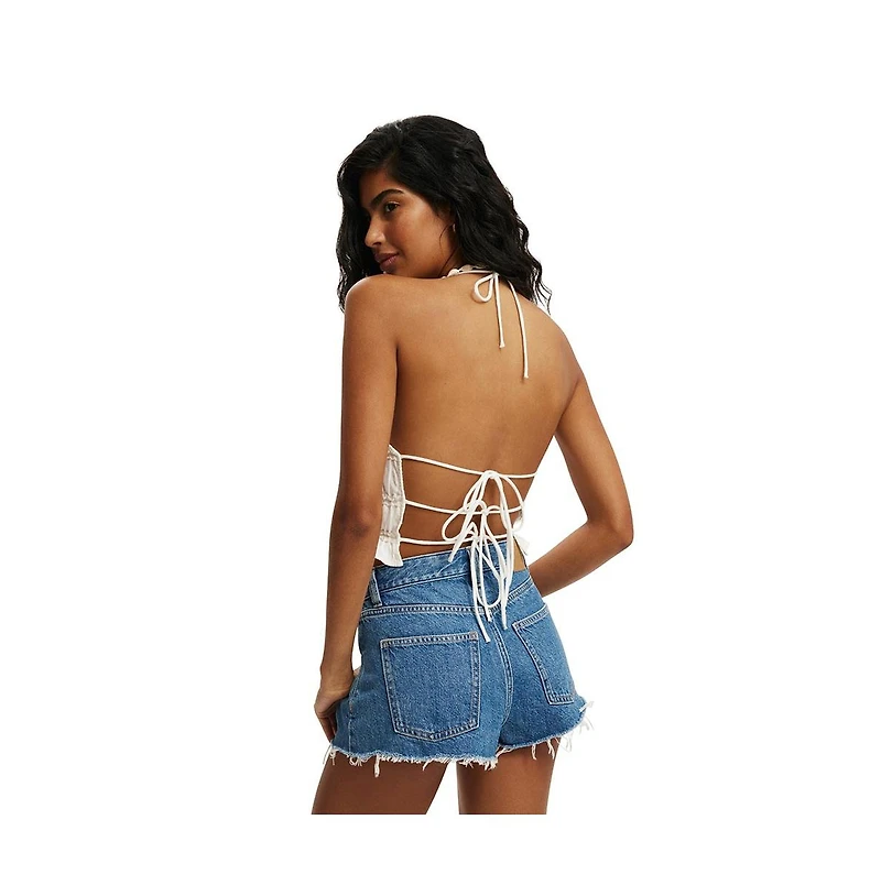 Cotton On Women's Multi Frill Detail Halter Top