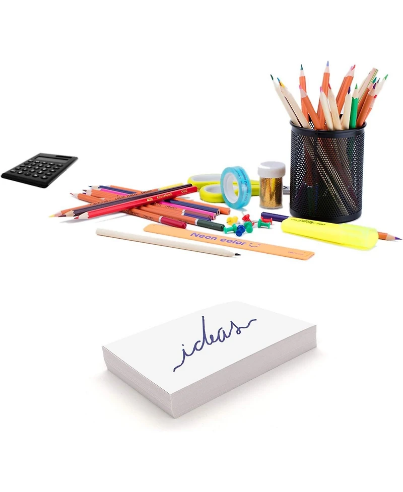 Index Cards Ruled Colored Heavy Weight Durable 3 X 5 Inch Plain Back Lined Note for School Home and Office - 100