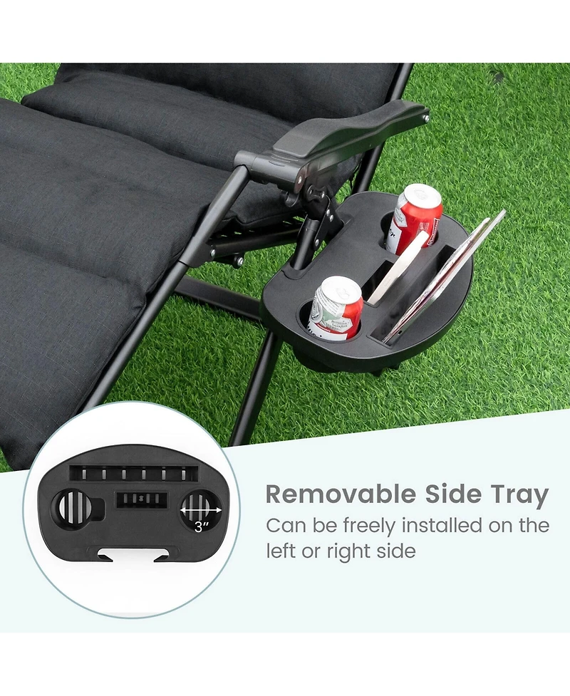 Gymax Zero Gravity Chair Folding Recliner Lounge w/ Cushion Cup Holder