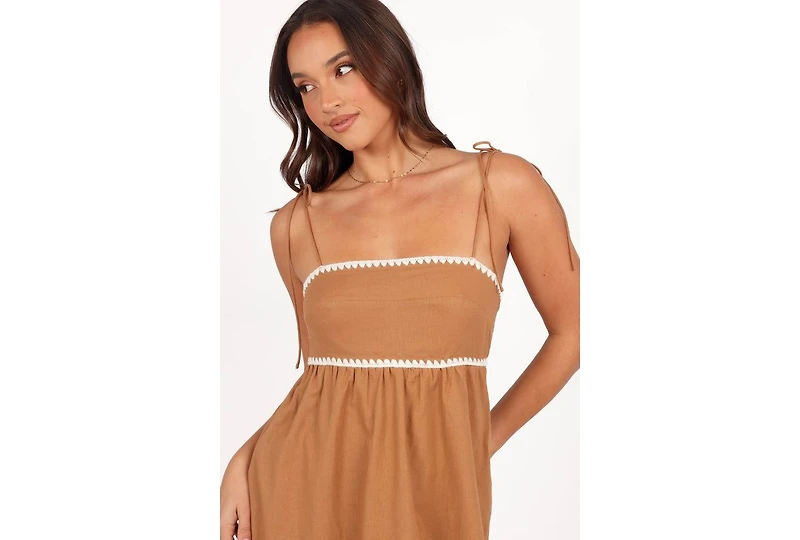 Petal and Pup Women's Lino Contrast Trim Midi Dress