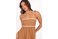 Petal and Pup Women's Lino Contrast Trim Midi Dress