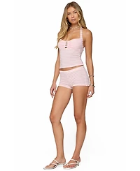 Edikted Women's Lovina Textured Striped Micro Shorts