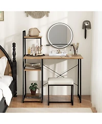 Computer Desk with Shelves and 3-Tier Storage Bookshelf