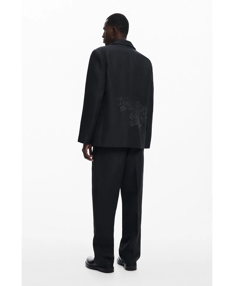 Desigual Men's Blazer with contrast stitching