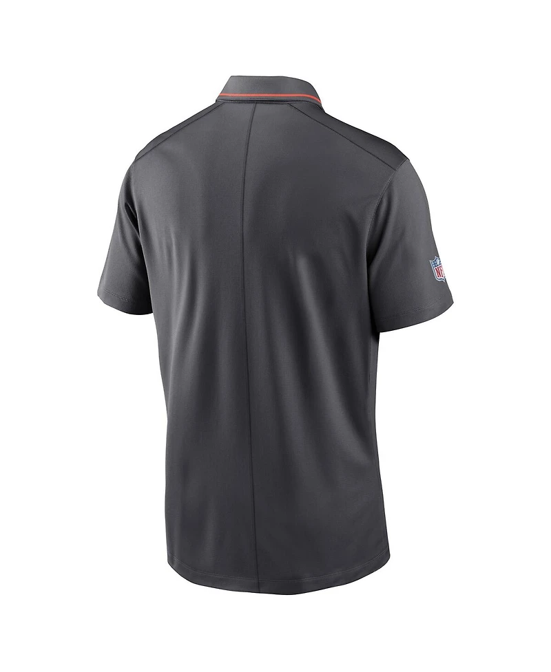 Nike Men's Anthracite Cleveland Browns Sideline Victory Performance Polo Shirt