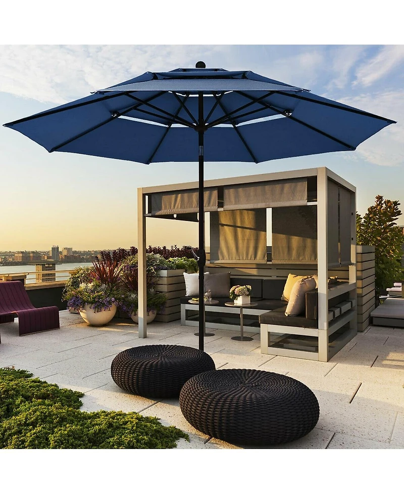 10 Feet 3 Tier Outdoor Patio Umbrella with Double Vented