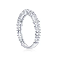 Sterling Silver, 3.5mm Wire Design Cz Ring