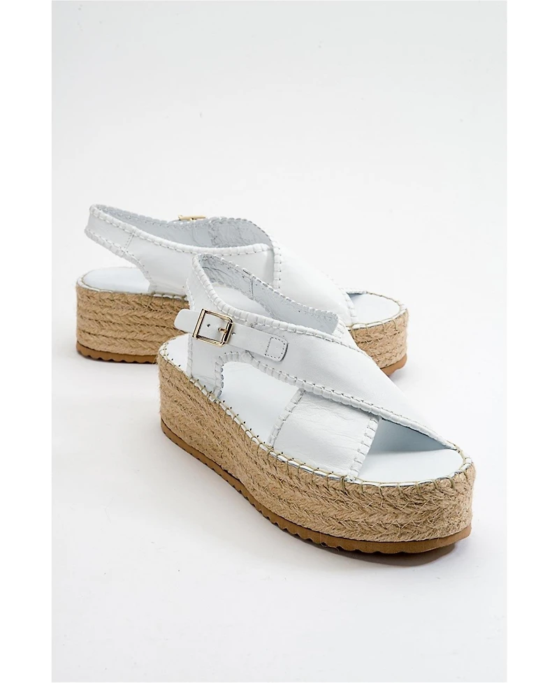 Forever & Always Shoes Bellezza Leather Platform Sandals