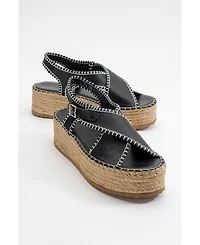 Forever & Always Shoes Bellezza Leather Platform Sandals