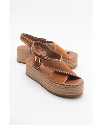 Forever & Always Shoes Bellezza Leather Platform Sandals