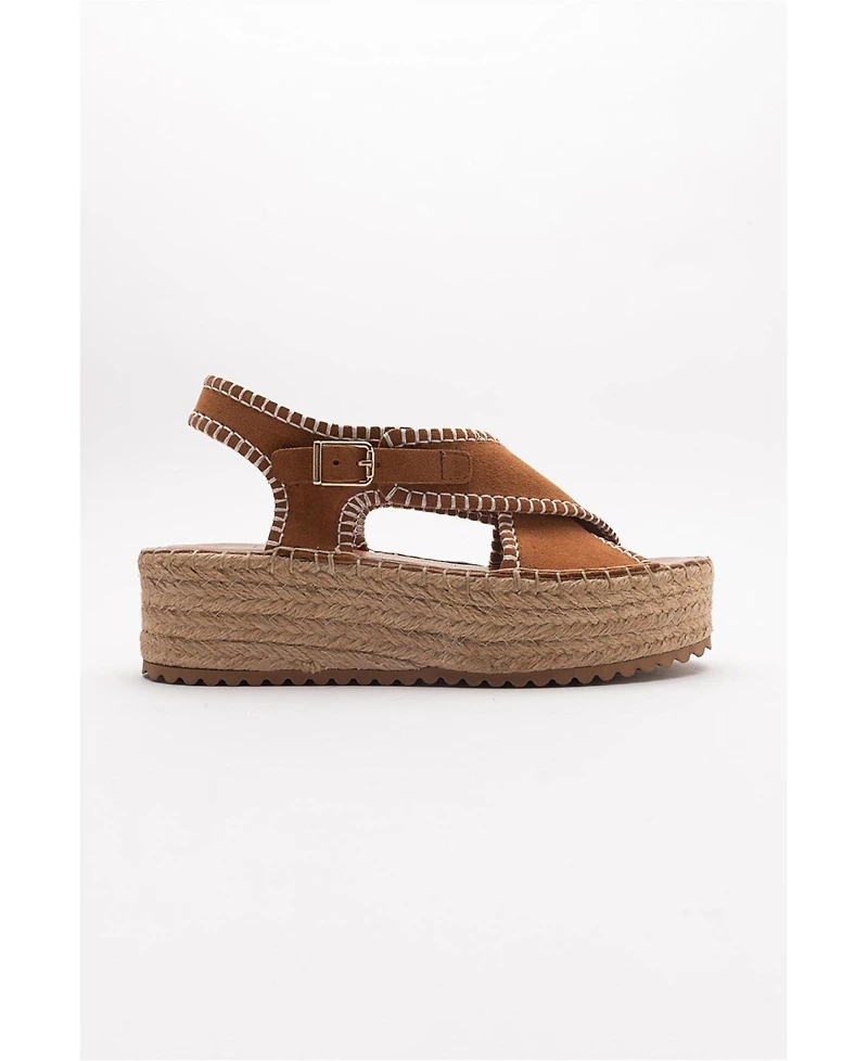Forever & Always Shoes Bellezza Leather Platform Sandals