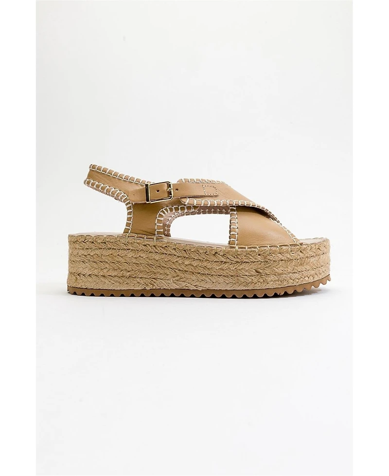 Forever & Always Shoes Bellezza Leather Platform Sandals