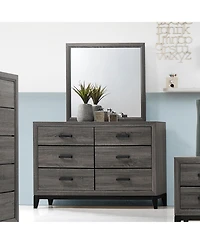 Kings Brand Furniture Ambroise Wood Dresser & Mirror, Gray/Black