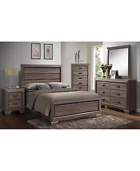 Kings Brand Furniture Kerry Wood 6-Drawer Dresser with Mirror, Brown