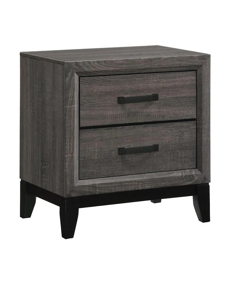 Kings Brand Furniture Ambroise 2-Drawer Wooden Side End Table, Nightstand