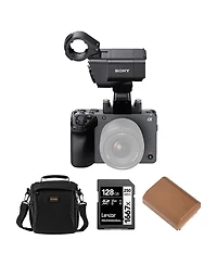 Sony FX30 Super 35 Cinema Line Camera with Xlr Handle Unit with Np-FZ100 17.3Wh 7.2V 2400mAh Lithium-Ion Battery Pack with Usb-c Charging Port, Series