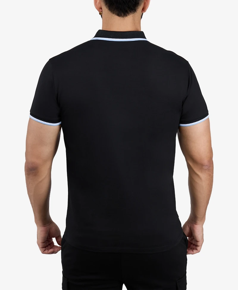 X-Ray Men's Short Sleeve Texture Rib Polo Shirt