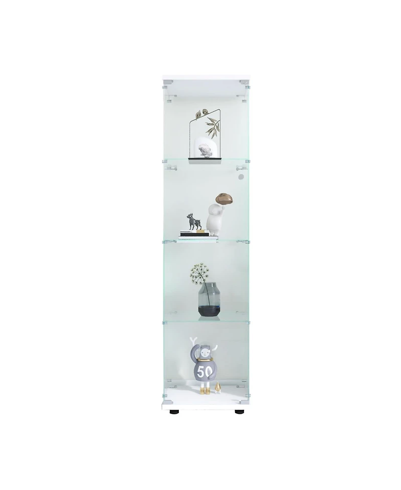 Streamdale 4-Shelf Glass Display Cabinet with Door (64.7" x 16.7" x 14.3")