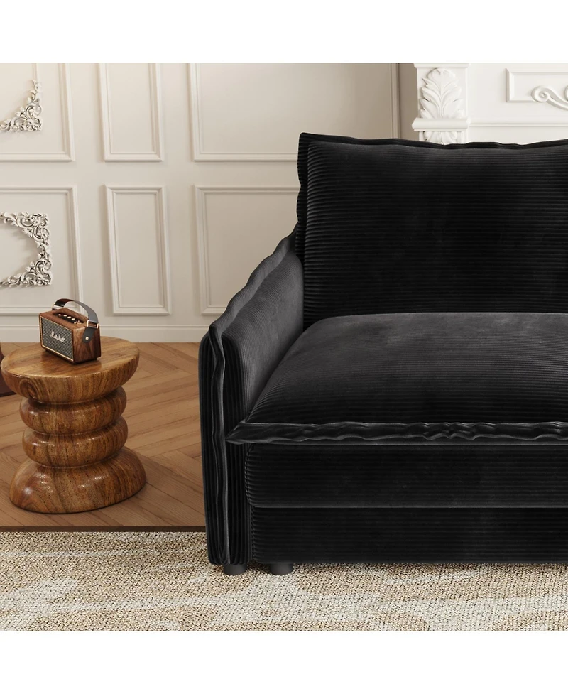Streamdale Corduroy -Seater Cloud Couch with Footrests & Cushions