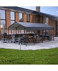 Streamdale Heavy-Duty Galvanized Metal Carport (12x20 Ft)
