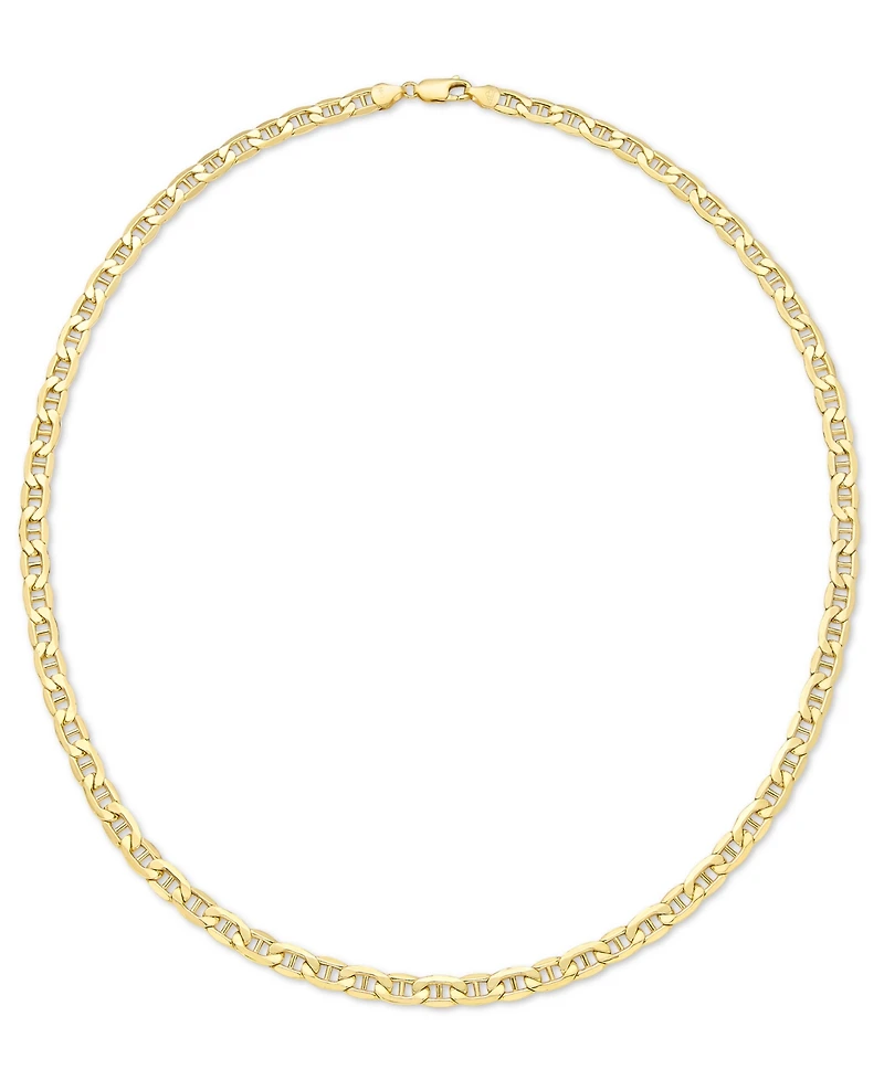 Lightweight Polished Mariner Link 22" Chain Necklace (5.5MM) in 14k Gold