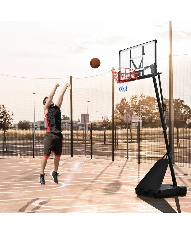 Portable Basketball Hoop System ,8-10ft Height Adjustable for Youth Adults Led Basketball Hoop Lights
