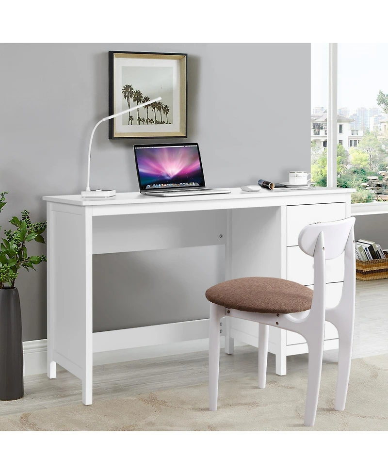 3-Drawer Home Office Study Computer Desk with Spacious Desktop