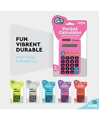 Calculator Pink, Basic Small Solar and Battery Operated, Large Display Four Function, Auto Powered Handheld School Kids, 1 Pk –