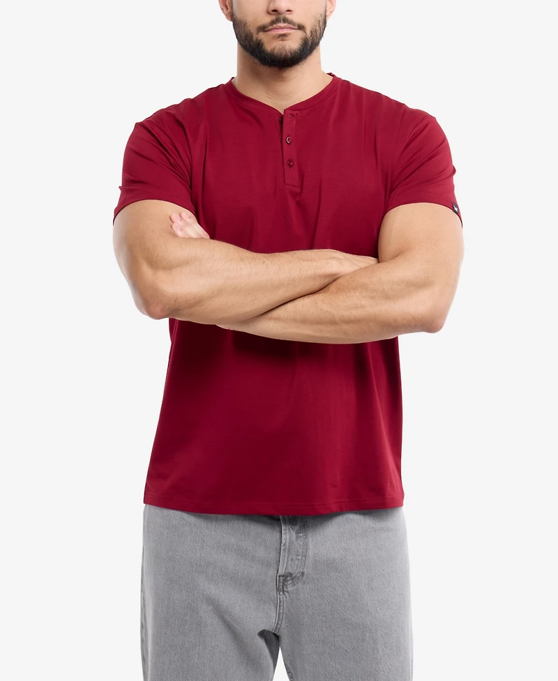 X-Ray Men's Basic Henley Neck Short Sleeve T-Shirt