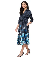 Alex Evenings Women's Stretch Faille 3/4-Sleeve A-Line Dress
