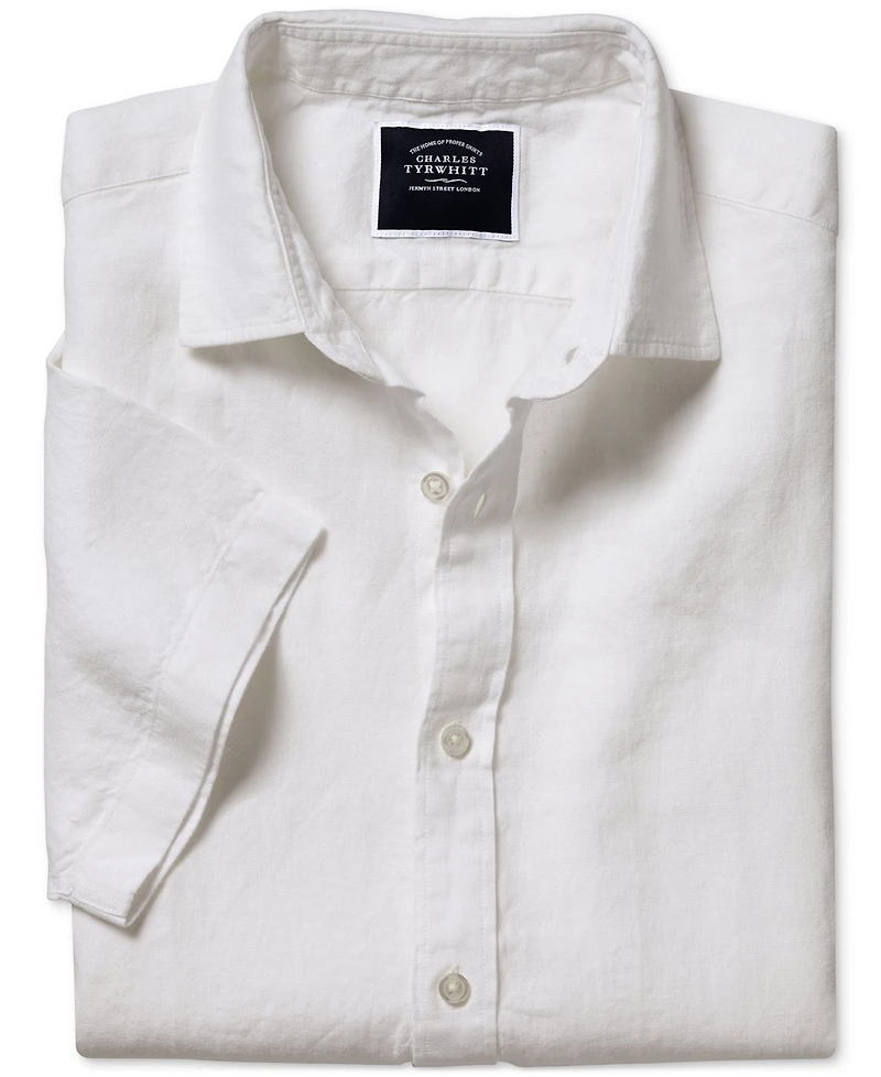 Charles Tyrwhitt Men's Slim-Fit Button-Down Linen Shirt