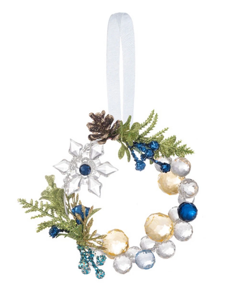 Ganz Kissing Krystals Snowflake Beaded Wreath Ornament