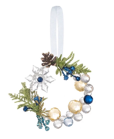 Ganz Kissing Krystals Snowflake Beaded Wreath Ornament