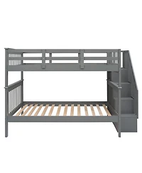 Full-Over-Full Bunk Bed with Storage & Guard Rail