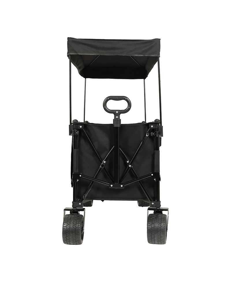 Heavy Duty Collapsible Wagon with Canopy & Big Wheels