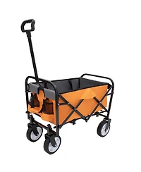 Collapsible Wagon Cart with Straps - 225lb Capacity - Orange
