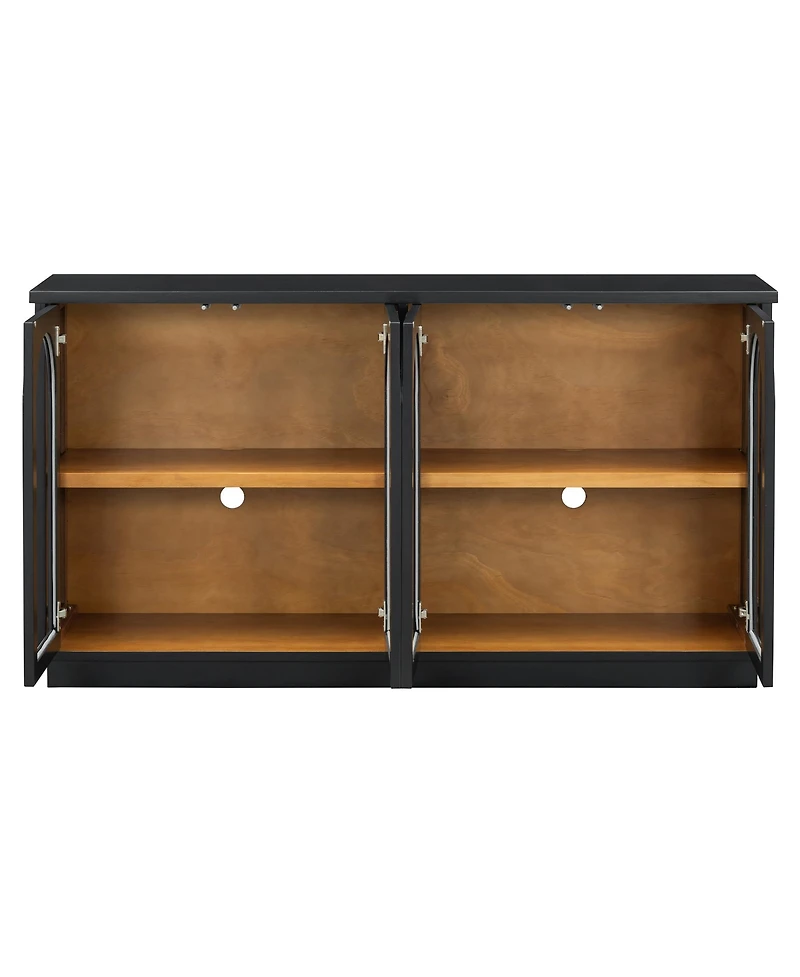 Arched Buffet Cabinet with Glass Doors & Storage