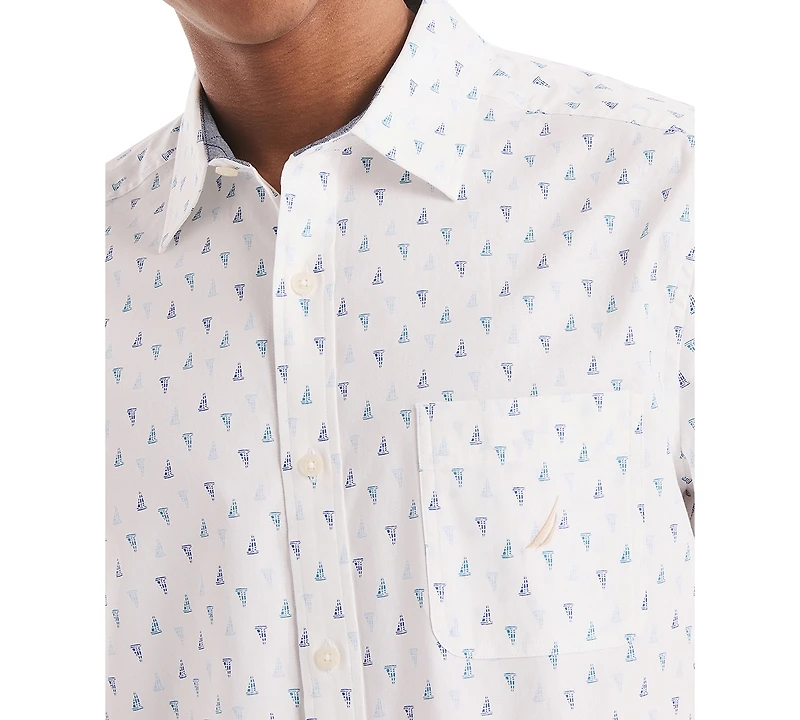 Nautica Men's Sailboat-Pattern Oxford Shirt