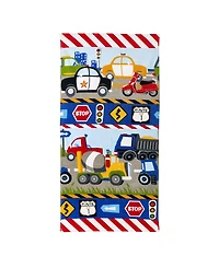 Dream Factory Trains And Trucks Bath Towel, 50" x 25"