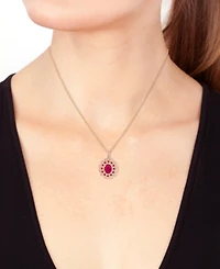 Effy Ruby (1-1/2 ct. t.w.) & Diamond (1/4 ct. t.w.) 18" Pendant Necklace in 14k Rose Gold
