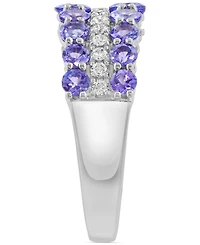 Effy Tanzanite (1-5/8 ct. t.w.) & Diamond (1/5 ct. t.w.) Band Ring in 14k White Gold