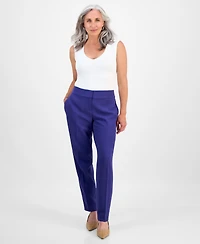 Kasper Women's Stretch Crepe Slim Leg Pant, Regular & Petite Sizes