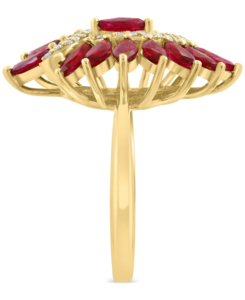 Effy Ruby (2-3/8 ct. t.w.) & Diamond (1/6 ct. t.w.) Statement Ring in 14k Yellow Gold